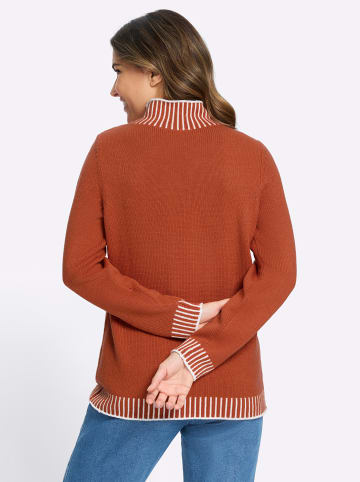 Sieh an! Stehkragen-Pullover in rostrot