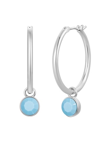 Lulu & Jane Creolen aus Messing mit Glaskristall in silber