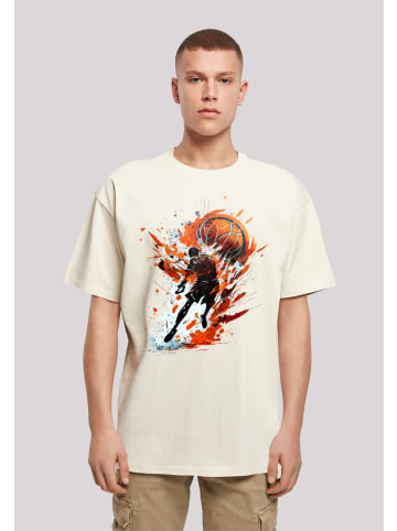 F4NT4STIC T-Shirt Basketball Splash Sport OVERSIZE TEE in sand