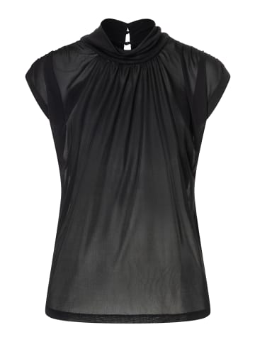 More & More Crepe-Jersey Kurzarmshirt in black