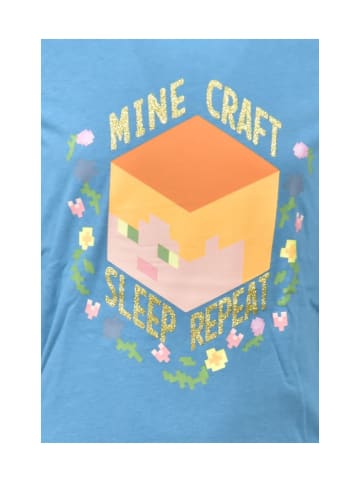 Minecraft Langarmshirt Minecraft Sleep Repeat in Blau