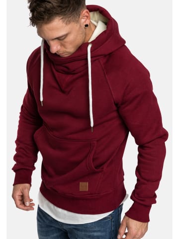 Humy Basic Sweater Hoodie Einfarbig mit Schall Kapuze in Bordeaux