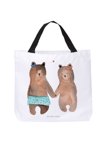 Mr. & Mrs. Panda Strandtasche Bär Freundin ohne Spruch in Weiß