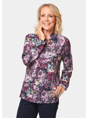 GOLDNER Bluse Druckbluse in exotischem Muster in flieder / lila / gemustert