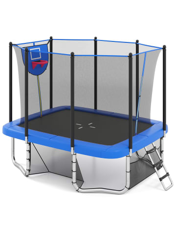COSTWAY Trampolin Outdoor rechteckig in Blau