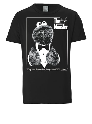 Logoshirt T-Shirts Sesamstrasse - Krümelmonster Pate in schwarz