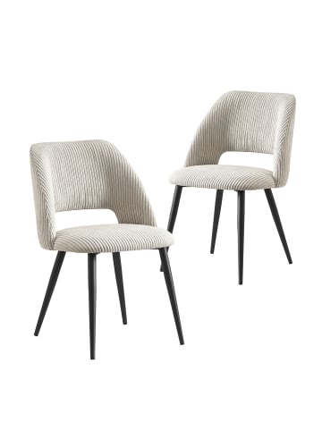 B&D Home 2er-Set: Esszimmerstuhl VICKY in Grau - (B)53 x (H)81 x (T)58 cm
