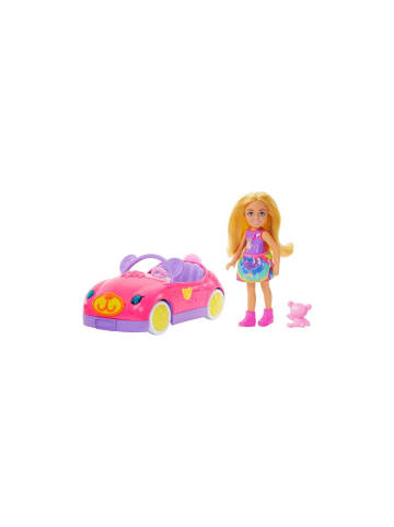 Barbie Modepuppe Chelsea und Spielzeugauto-Set mit Cabrio Teddy+, ab 3 Jahre