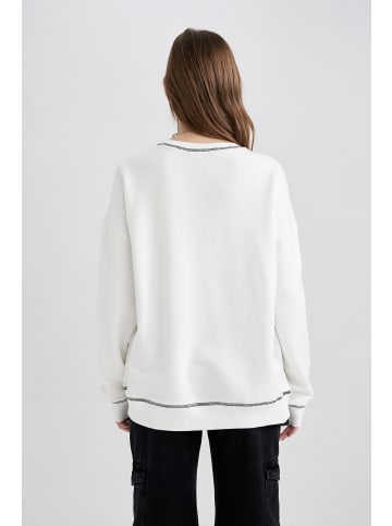 DeFacto Sweatshirt in Off Weiss