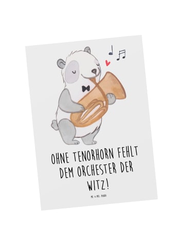 Mr. & Mrs. Panda Postkarte Tenorhorn Witz mit Spruch in Weiß