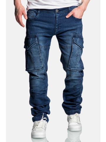 Humy Stretch Denim Jeans Lässige Cargo Hose A&S in Dunkelblau