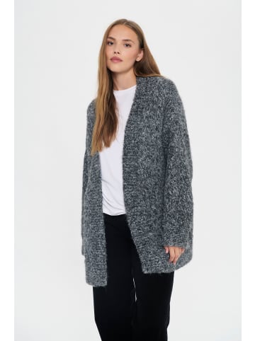 SAINT TROPEZ Strickjacke NorthSZ Lockere Passform in Gunmetal Melange