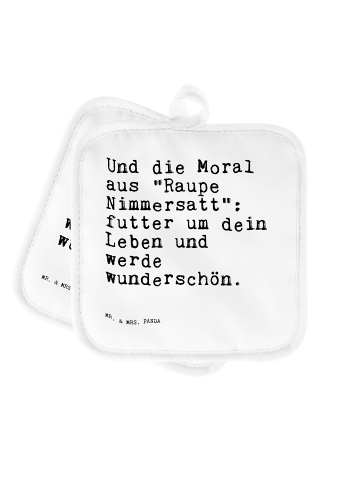 Mr. & Mrs. Panda Topfuntersetzer Und die Moral aus... mit Spruch in Weiß