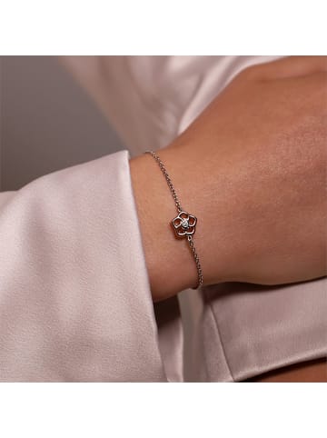 Ti Sento Milano Armband "Blume mit Zirkonia bicolor rosévergoldet" in Silber