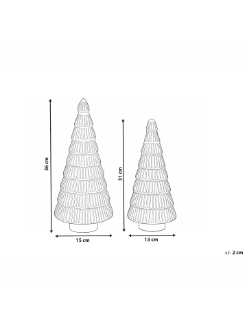 Beliani 2er-Set Dekofigur PURUVESI in Grün/Rot