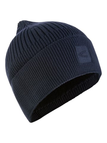Camel Active Beanie aus reiner Baumwolle in Nachtblau