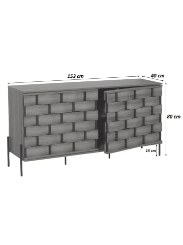 MCW Sideboard M44 Flecht-Design Push-to-open Türen