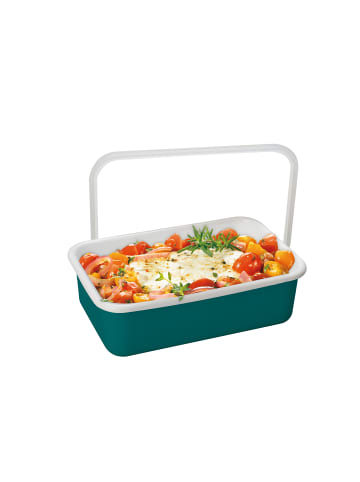 Honey Ware Emaille-Frischhaltedose, Smaragd Blau, M, 0,74L