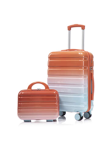 ABRIHOME Kofferset in Rot 2-teilig mit Zahlenschloss und Kosmetiktasche