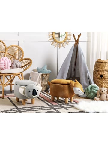 Beliani Tierhocker COALA in Grau/Braun - (W) 32 x (H) 37 x (L) 61 cm