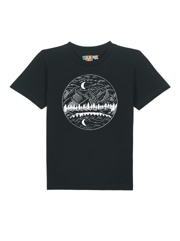 wat? Apparel T-Shirt Mountains by night in Schwarz