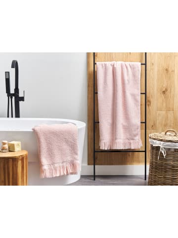 Beliani 2er-Set Handtuch ATIU in Rosa