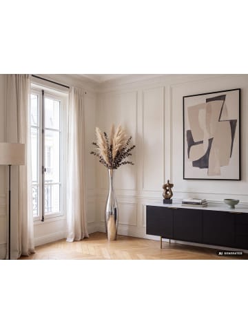 FineBuy Vase in Silber / Aluminium / 12x12x75