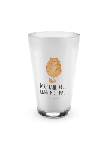 Mr. & Mrs. Panda Longdrinkglas Katze Frühaufsteher mit Spruch in Transparent