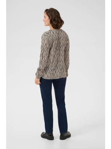 Kaffe Langarm-Bluse KAamber in Grey/Black Graphic Simili