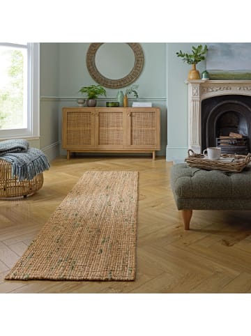 KADIMA DESIGN Juteteppich Jute Naturbelassen, Wohnzimmer in Natur-Grün