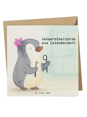 Mr. & Mrs. Panda Einladungskarte Zahnarzthelferin Leidenschaft D... in Weiß