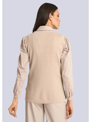 Alba Moda Modernes Stricktop mit Seitenschlitz in beige
