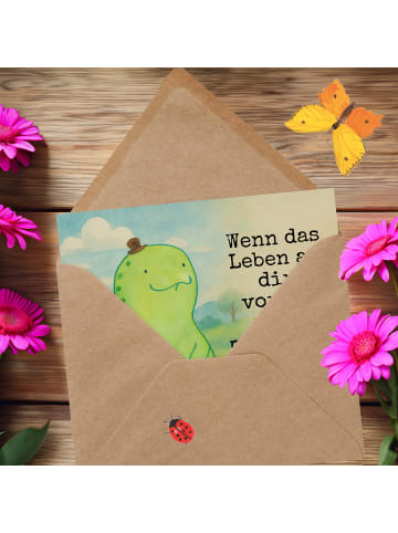 Mr. & Mrs. Panda Grußkarte Schildkröte Pause Design mit Spruch in Weiß