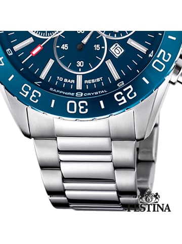 Festina Analog-Armbanduhr Festina Keramik silber groß (ca. 44mm)