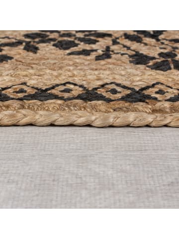 KADIMA DESIGN Jute-Teppich Naturfaser NEATH Floral Boho Wohnzimmer