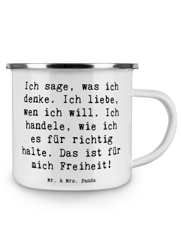 Mr. & Mrs. Panda Pott Spruch Freiheit Leben mit Spruch in Weiß