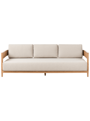 Beliani Gartensofa SAMPIERI in Braun/Beige - (W) 222 x (H) 62 x (L) 80 cm
