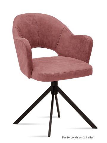 58 aufm Kessel ARMLEHNSTUHL (2er-Set) Dunja 59x87x61 Schwarz/Braun