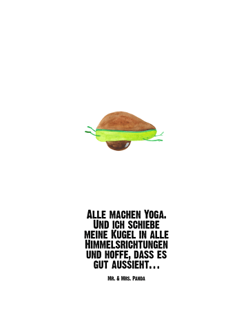 Mr. & Mrs. Panda Thermosflasche Avocado Yoga mit Spruch in Weiß