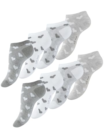 Vincent Creation® Sneaker Socken 8 Paar, mit Herzmotiv in Grau