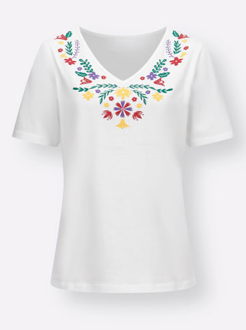 Sieh an! V-Shirt in weiß