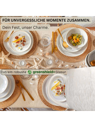 Sänger 4 tlg. Kaffeebecher Set Korfu in Creme mit sandiger Maserung