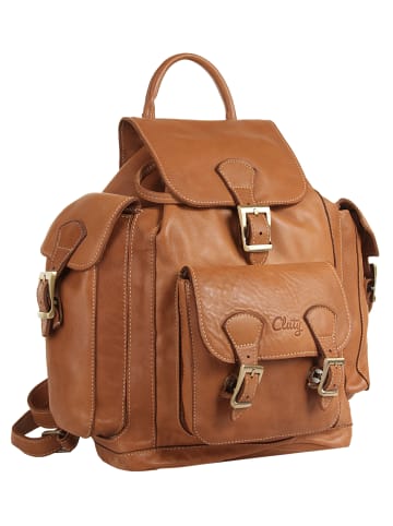 Cluty Rucksack echt Leder in cognac