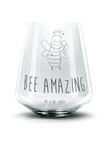 Mr. & Mrs. Panda Glas Biene König mit Spruch in Transparent