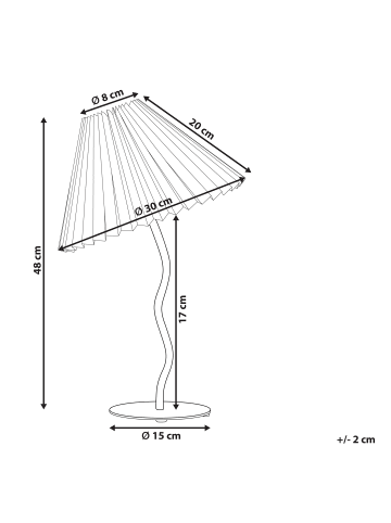 Beliani Tischleuchten ALWERO in Weiß - (W) 30 x (H) 48 x (L) 30 cm