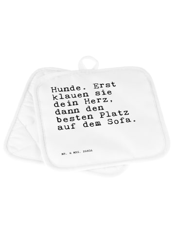 Mr. & Mrs. Panda Topflappen Hunde. Erst klauen sie... mit Spruch in Weiß