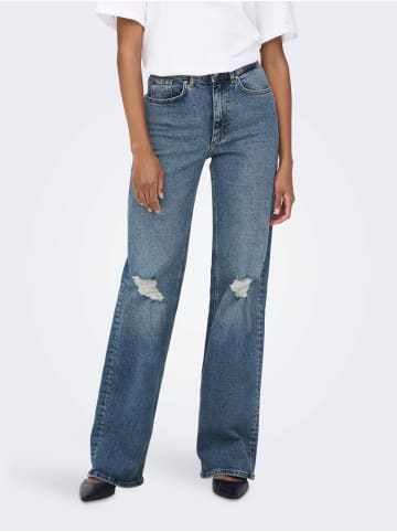 ONLY Straight Leg Denim High Waist Schlag Jeans ONLJUICY in Blau