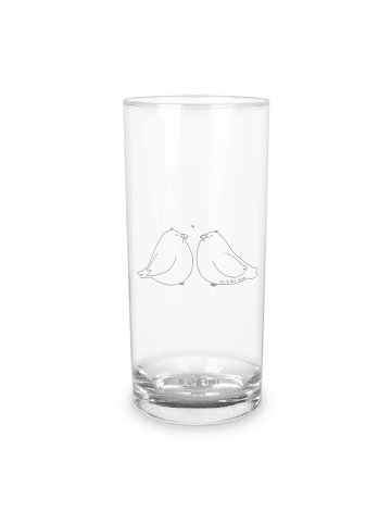 Mr. & Mrs. Panda Trinkglas Turteltauben Liebe ohne Spruch in Transparent