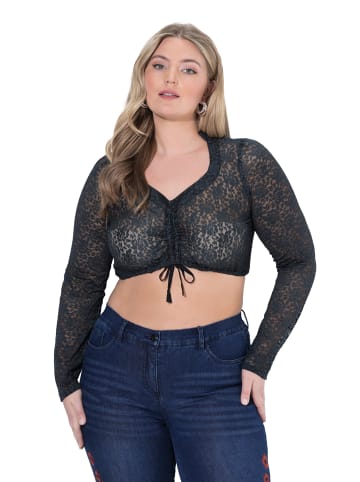 Ulla Popken Trachtenbluse in schwarz