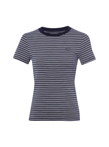 T-Shirt in marine weiß - 0007